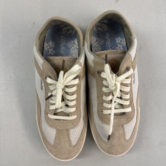 Olukai Kilea Tan Sneakers Womens 6.5 Shoes EUC - Picture 3 of 9